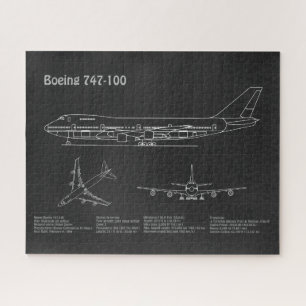 Airliner 747 - Aeroplane Blueprint Drawing Plans P Jigsaw Puzzle