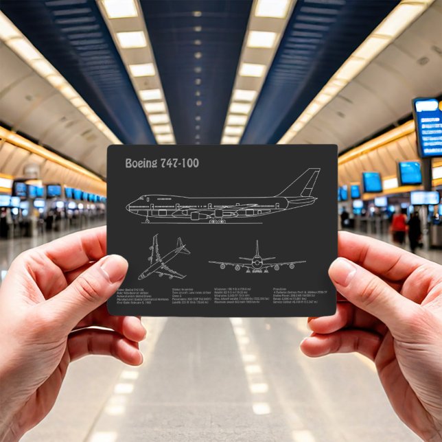 Airliner 747 - Aeroplane Blueprint Drawing Plans P Postcard (Creator Uploaded)