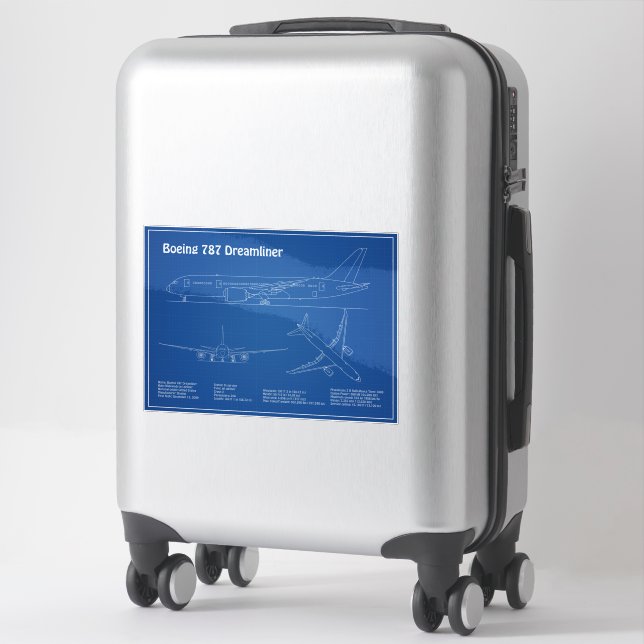 Airliner 787 - Aeroplane Blueprint Drawing Plans A (Suitcase)