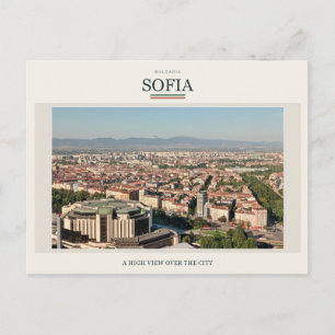 Airliner over Sofia and Vitosha Postcard