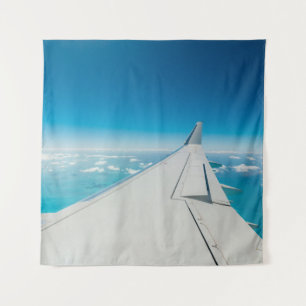 Airliner turbulent wing tapestry