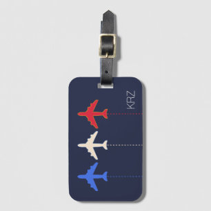 airlines three aeroplanes luggage tag