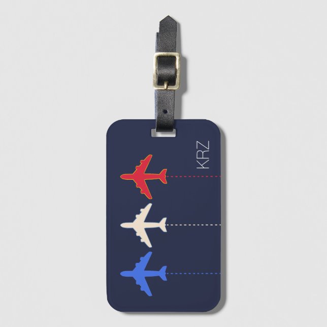 airlines three aeroplanes luggage tag (Front Vertical)