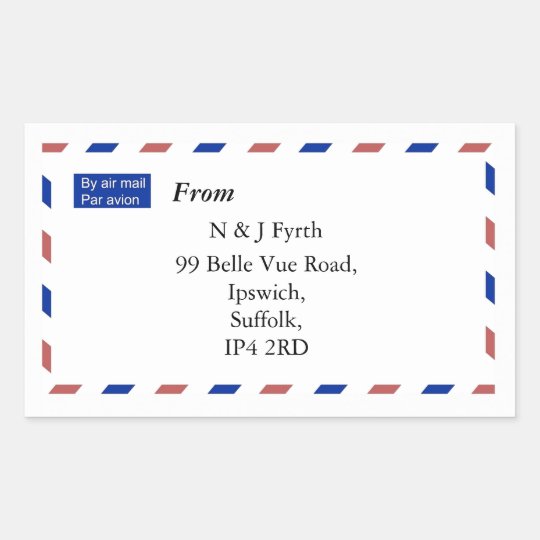 Airmail Address Stickers | Zazzle.com.au