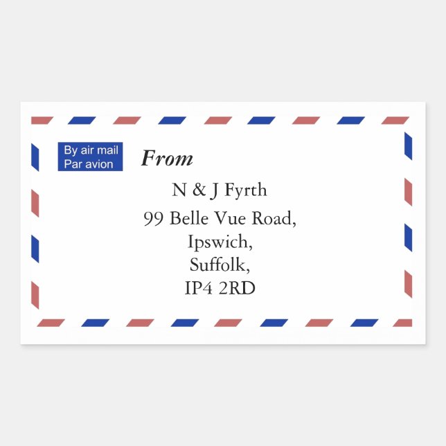 Airmail Address Stickers (Front)