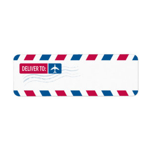 Airmail - DEVLIVER TO: Return Address Label