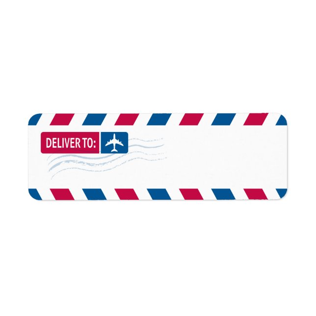 Airmail - DEVLIVER TO: Return Address Label (Front)