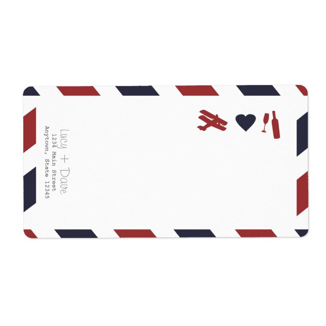 Airmail Label with Return Address (Front)