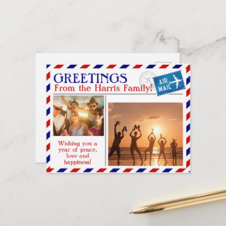 Airmail Personalised Photo Drop-in Postcard
