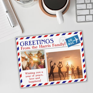 Airmail Personalised Photo Drop-in Postcard