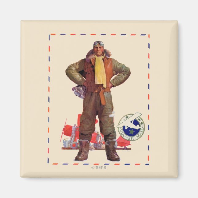 Airmail Pilot Magnet (Front)