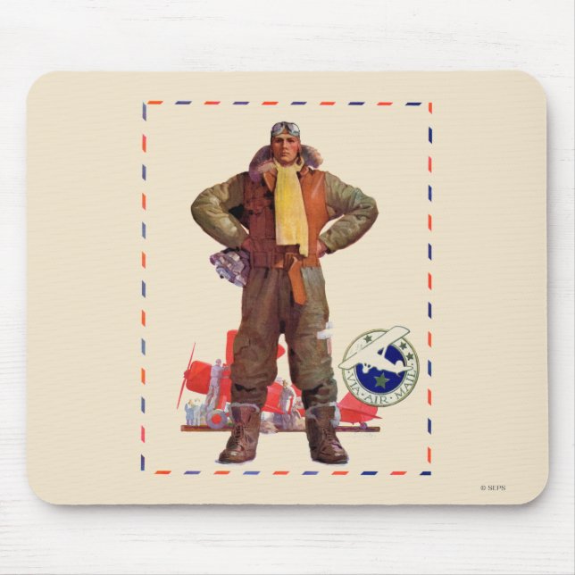 Airmail Pilot Mouse Pad (Front)