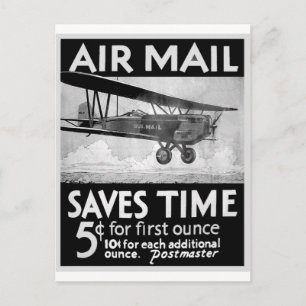 Airmail Poster Postcard