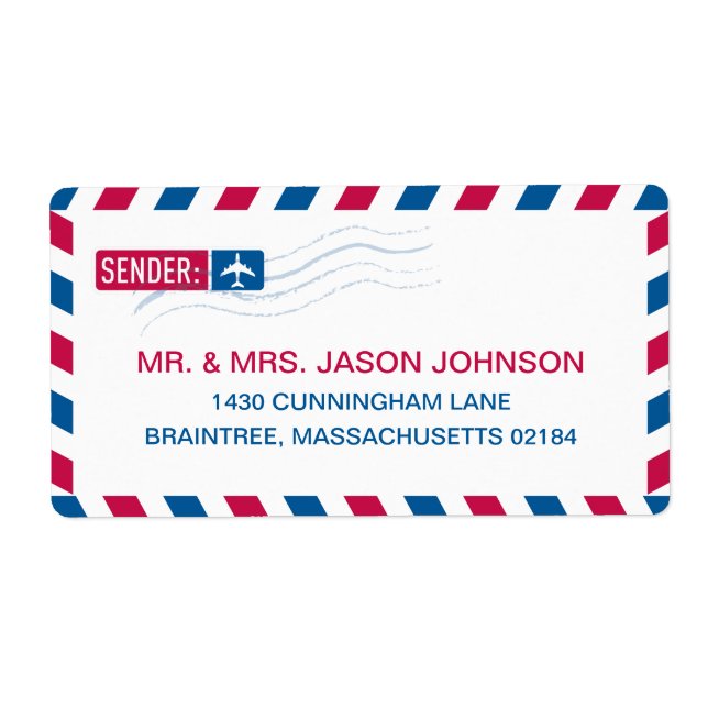 Airmail RETURN ADDRESS Mailing (Front)