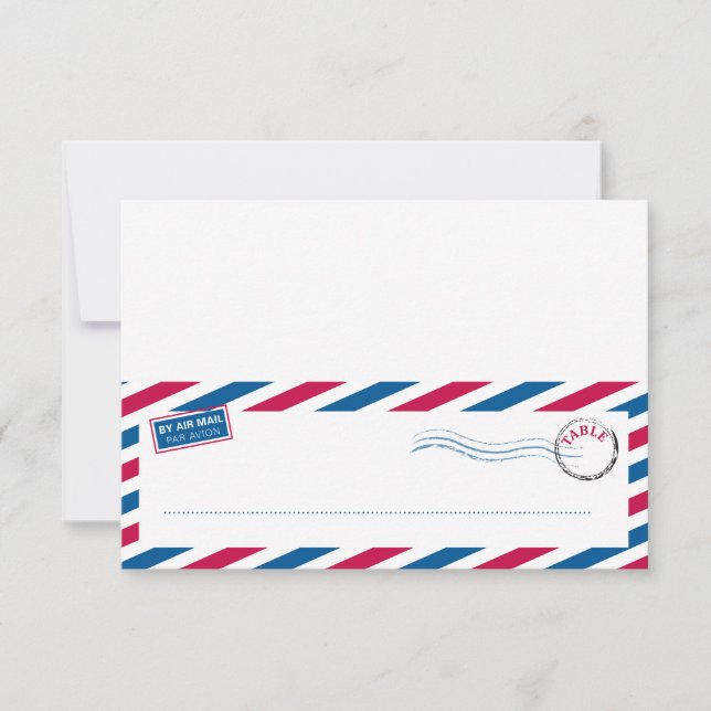 Airmail Tented Seating Card (Front)