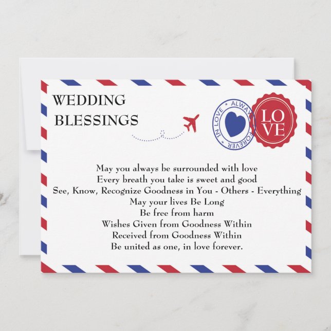 Airmail Wedding Blessings Card (Front)
