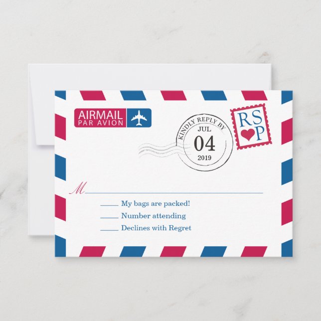 Airmail | Wedding RSVP Card (Front)