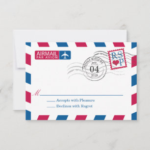 Airmail   Wedding RSVP Card