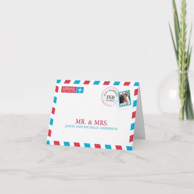 Airmail Wedding Thank You (Front)