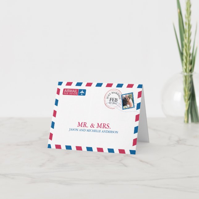 Airmail Wedding Thank You (Front)