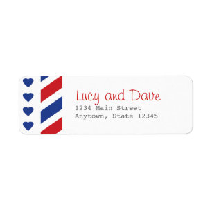 Airmail with Hearts Return Address Label