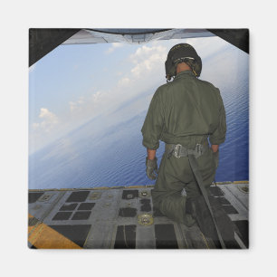 Airman observes the waters of the Gulf of Mexic Magnet