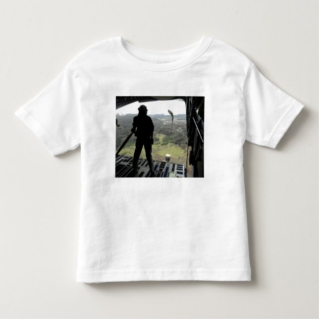 Airman watches a practice bundle fall toddler T-Shirt (Front)
