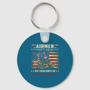 Airmen don't brag proud air force aunt family matc key ring