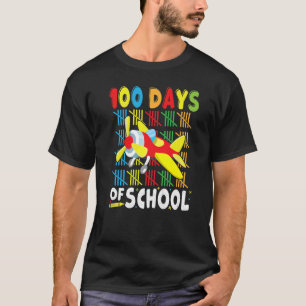 Airplane 100 Days of School Apparel for Teachers B T-Shirt