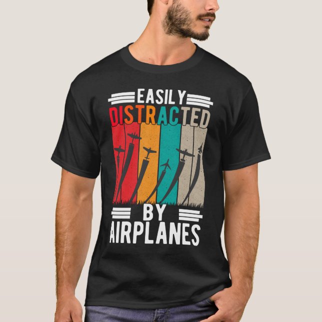 Airplane addicted Funny RC Aircraft Pilot T-Shirt (Front)