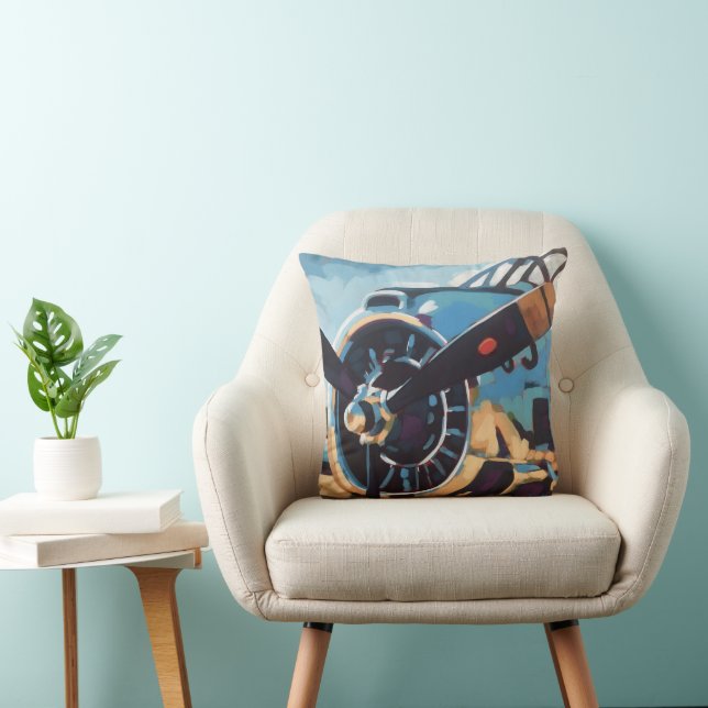 Airplane Artwork - Gift for Aviation Lovers Cushion (Chair)