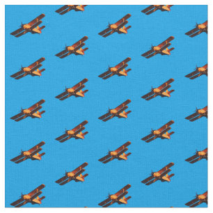 Airplane & Blue sky /vintage plane Fabric