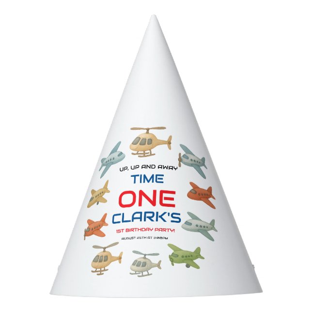 Airplane Boy 1st Birthday Party | Sky Theme  Hat (Front)