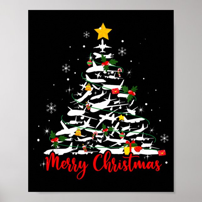 Airplane Christmas Tree Most Likely Lot Merry Chri Poster (Front)