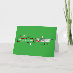 Airplane Happy Holidays Christmas Holiday Card