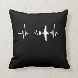 Airplane Heartbeat Cool Pilot Aviation Plane Cushion