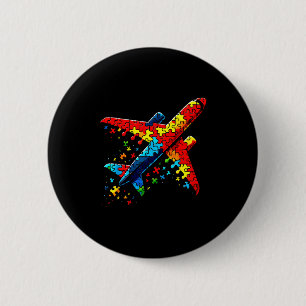 Airplane Jigsaw Puzzle Kids Toddler Boys Autism Aw 6 Cm Round Badge