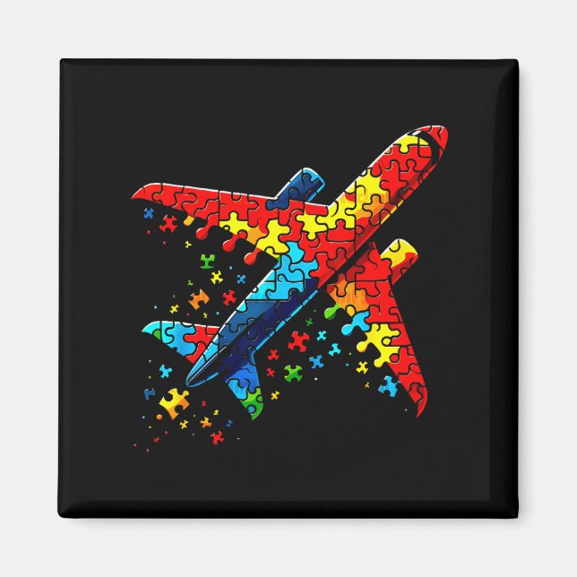 Airplane Jigsaw Puzzle Kids Toddler Boys Autism Aw Magnet (Front)