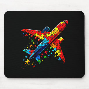 Airplane Jigsaw Puzzle Kids Toddler Boys Autism Aw Mouse Pad