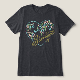 Airplane Mode Adventure Heart Graphic for Women  Tri-Blend Shirt