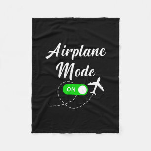 Airplane Mode Funny Travel Pilot Plane Vacation  Fleece Blanket