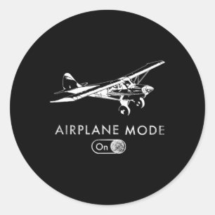 Airplane Mode On Pilot Super Bush Cub Classic Round Sticker