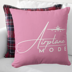 Airplane Mode,Travel, Minimalist Script, Aviation  Cushion