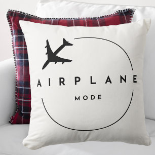 Airplane Mode,Travel, Minimalist Script, Aviation  Cushion