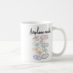 Airplane Mode Vacation Pport Stamp Travel Travelin Coffee Mug