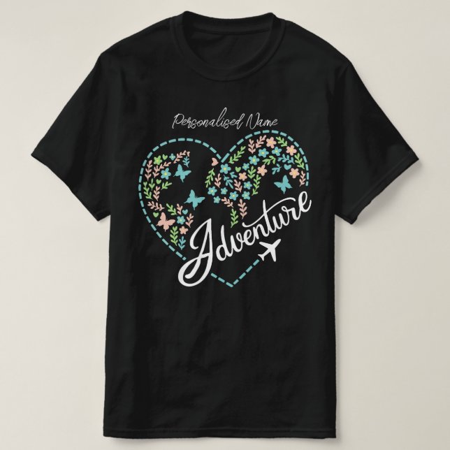 Airplane Mode Women Love Heart Graphic Adventure  T-Shirt (Design Front)