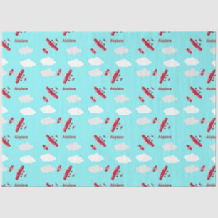 Airplane pattern on blue tissue paper