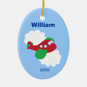 AIRPLANE Personalised Name Christmas Tree Ornament