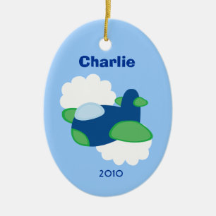 AIRPLANE Personalised Name Christmas Tree Ornament