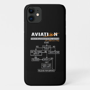 Airplane Pilot Aviation Trouble Shooting Guide iPhone 11 Case